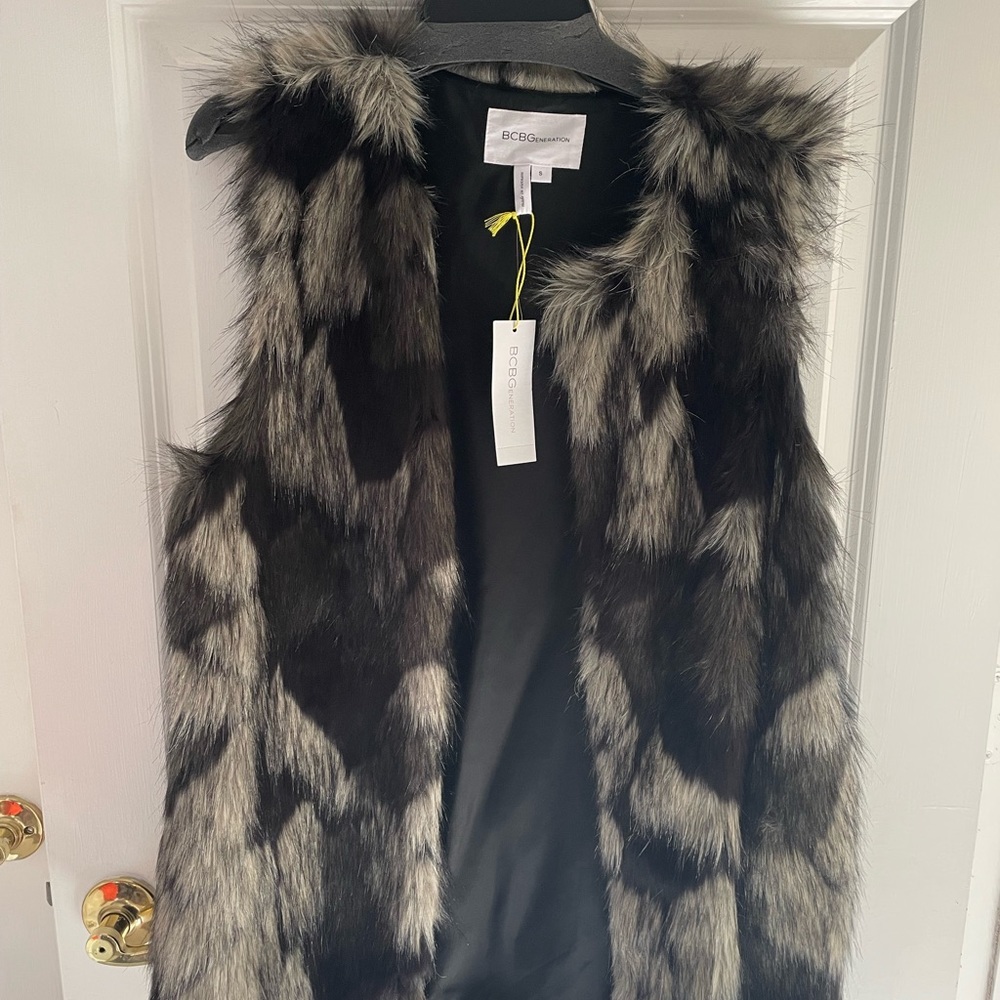 BCBGeneration Faux Fur Vest size S - new with tags!